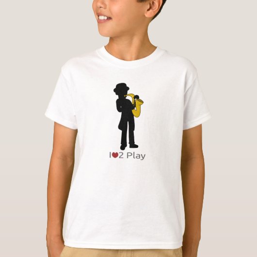 T-shirt met afbeelding saxofonspeler (Voorkant)