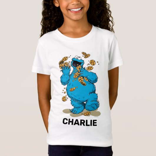 T-shirt met afbeelding van Cookie Monster en de te (Voorkant)