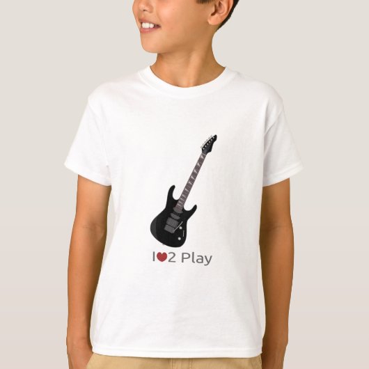 T-shirt met afbeelding van een elektrische gitaar (Voorkant)