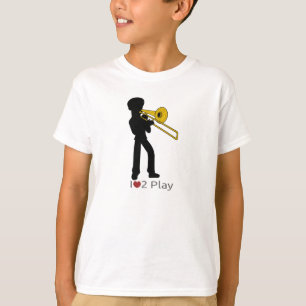 T-shirt met afbeelding van trombonist