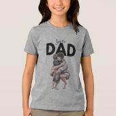 T-shirt met afbeelding van vader en zoon die knuff (Voorkant)