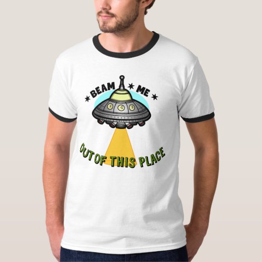 T-shirt met afdruk van een ruimteschip voor mannen (Voorkant)