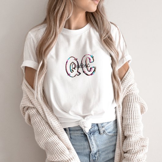 T-shirt met afkorting QC - Quebec