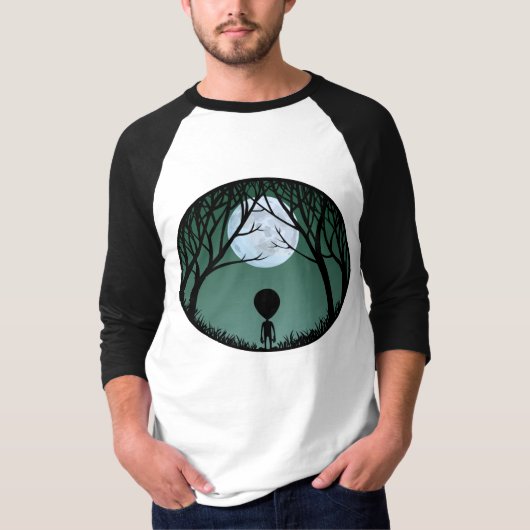 T-shirt met Alien Jersey voor Dames Alien m. Maan (Voorkant)
