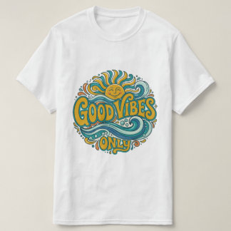 T-shirt met alleen goede vibraties Positieve Retro