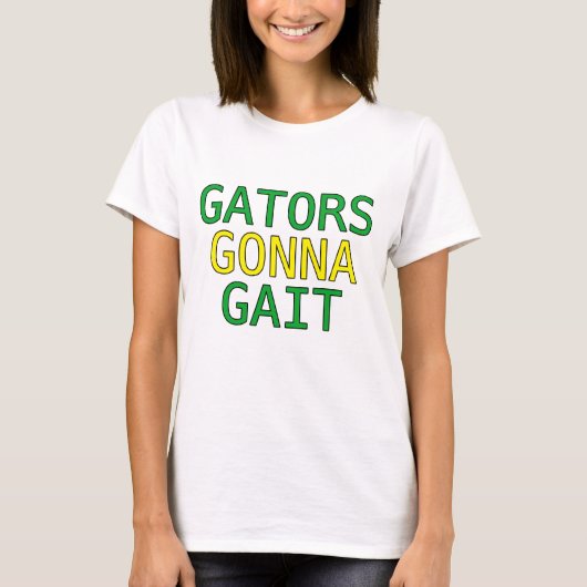 T-shirt met Alligator Gaan Grappig Wandelen Meme (Voorkant)
