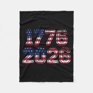 T-shirt met Amerikaanse vlag en adelaar 1776-2026 Fleece Deken