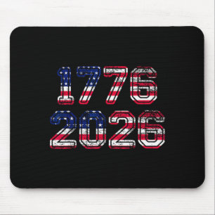 T-shirt met Amerikaanse vlag en adelaar 1776-2026 Muismat