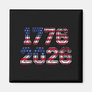 T-shirt met Amerikaanse vlag en adelaar ter gelege Magneet