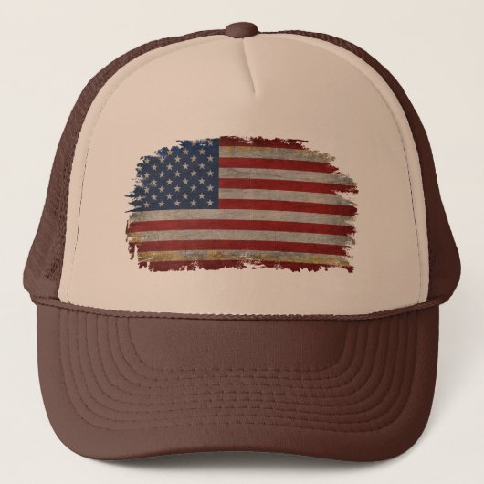 T-Shirt met Amerikaanse vlag en patriottisch cadea Trucker Pet (Voorkant)