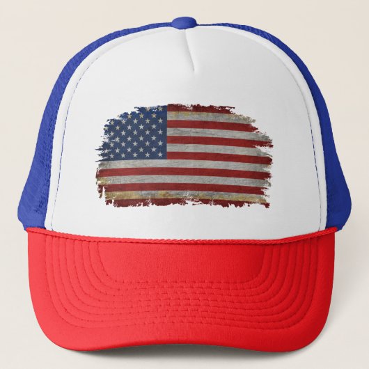 T-Shirt met Amerikaanse vlag en patriottisch cadea Trucker Pet (Voorkant)