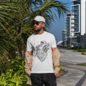 T-shirt met anatomische harttekening