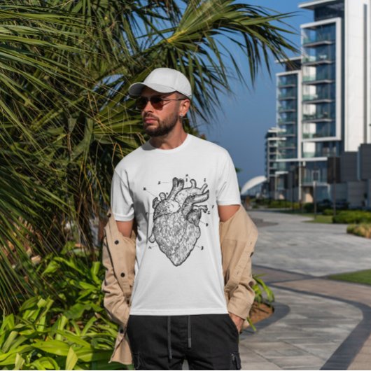 T-shirt met anatomische harttekening