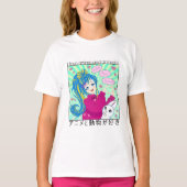 T-shirt met anime meid en bunny. (Voorkant)