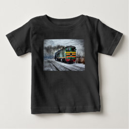 T-shirt met antieke locomotief stoomtrein