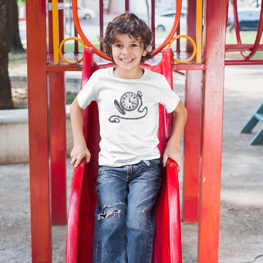 T-shirt met antieke zakhorloge