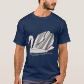 T-shirt met Art Deco Design Zwaan (Voorkant)