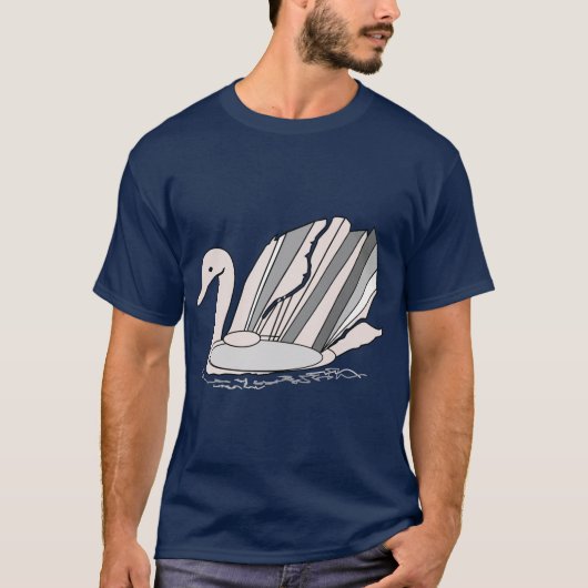 T-shirt met Art Deco Design Zwaan (Voorkant)
