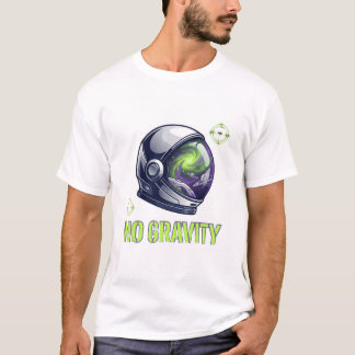 T-shirt met astronaut in de ruimte zonder zwaartek