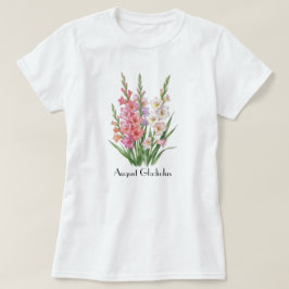 T-shirt met August Gladiolus Bloemen