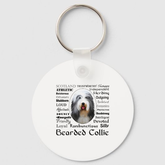 T-shirt met baardcollie sleutelhanger (Voorkant)