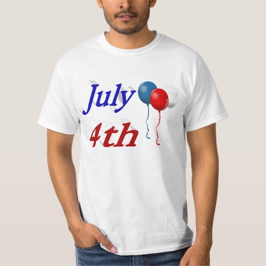 T-shirt met ballonnen voor 4 juli (Voorkant)