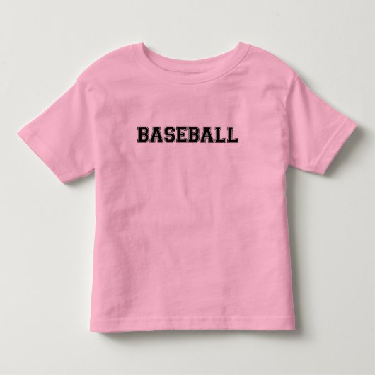 T-shirt met baseball ringer voor peuters (roze) (Voorkant)