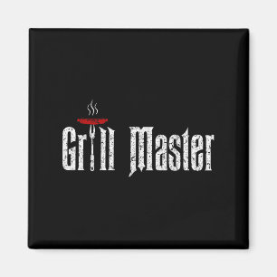 T-shirt met BBQ-teksten, shirt voor grillmaster, c Magneet
