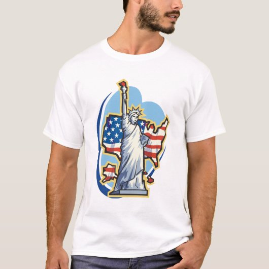 T-Shirt met Beeld van de Vrijheid (Voorkant)