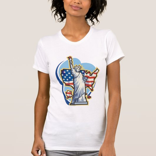 T-Shirt met Beeld van de Vrijheid (Voorkant)