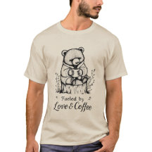 T-shirt met beer en de tekst 'Fueled by Love & Cof