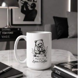 T-shirt met beer 'Gedreven door Liefde & Koffie'  Koffiemok