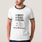 T-shirt met belringermodel voor de beste papa ooit (Voorkant)