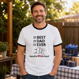 T-shirt met belringermodel voor de beste papa ooit