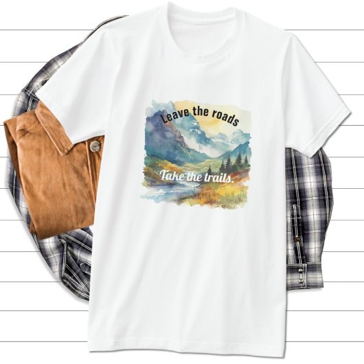 T-shirt met bergpaden