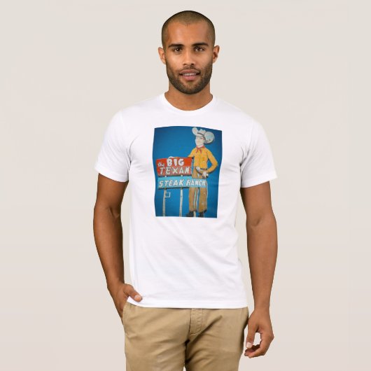 T-shirt met Big Texan neon-teken (Voorkant volledig)