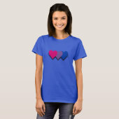 T-shirt met biseksualiteit trots harten (Voorkant volledig)