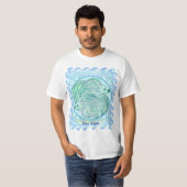 T-shirt met blauwe Koi-vis (Voorkant volledig)