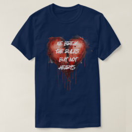 T-shirt met bloedend hart en 'Break the Rules'