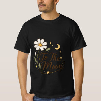 T-shirt met bloemenprint 'Naar de maan'
