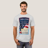 T-shirt met boek over 4 juli 2026 (Voorkant volledig)
