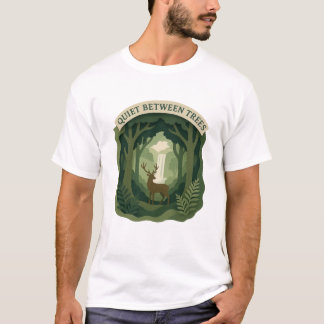 T-Shirt met bogen van bomen in het bos
