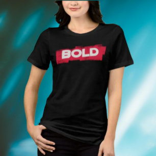 T-shirt met BOLD typografie – Minimalistische rode
