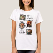 T-shirt met boogframe fotocollage en herdenking (Voorkant)