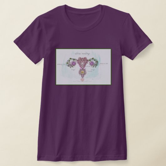 T-shirt met botanische baarmoederanatomie (Laagn)