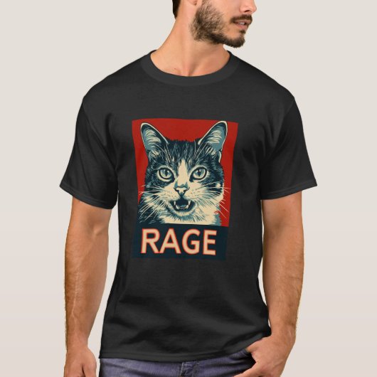 T-shirt met boze kat Funny Cat Graphic Tee (Voorkant)