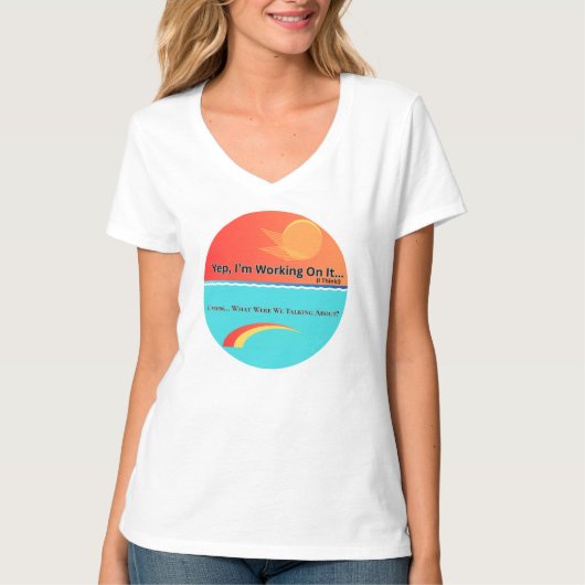T-shirt met Brain Fog: Herkenbare Quote Humor (Voorkant)
