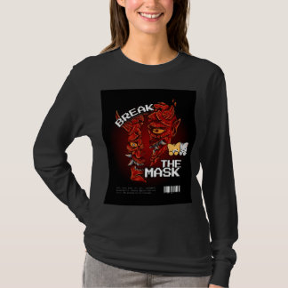 T-shirt met breek het masker & knuffel kat ontwerp
