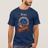 T-shirt met Bruce Clan Badge & tartan (Voorkant)