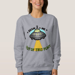 T-shirt met buitenaards ruimteschip voor dames